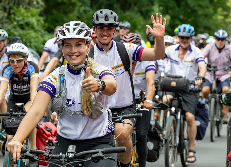 NRW-Radtour 2026 Bei der NRW-Radtour 2026 kommen fahrradbegeistere Menschen aus ganz NRW zusammen und erleben Nordrhein-Westfalen vom Fahrradsattel aus.
